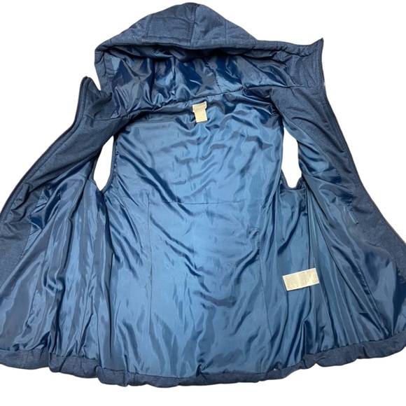 Chico’s Puffer Quilted Hooded Vest Size S Blue Full Zip Pockets Outdoor Fall - Picture 8 of 13